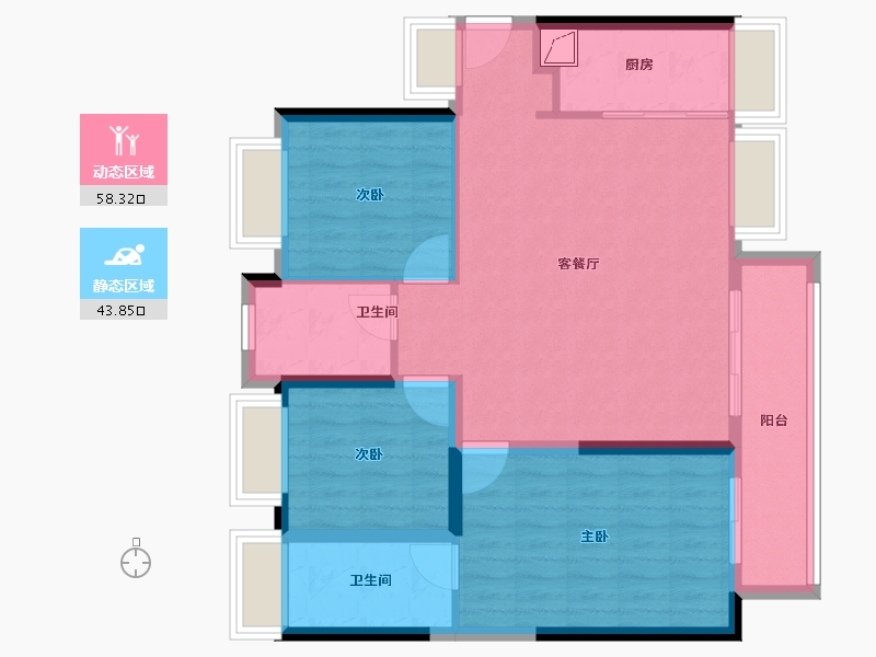 广东省-珠海市-双瑞藏珑湾-92.00-户型库-动静分区