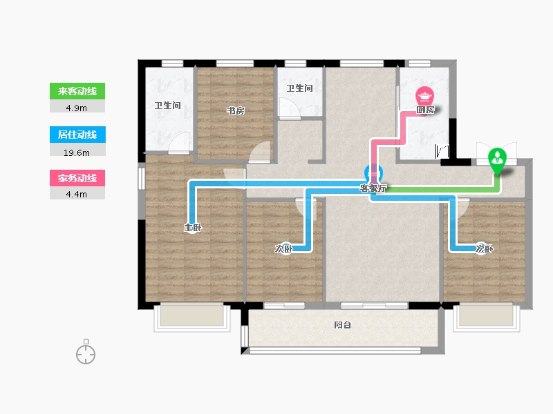 山东省-济南市-领秀城麓系洋房-114.41-户型库-动静线