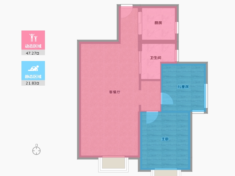 辽宁省-大连市-大连融创壹号院-62.15-户型库-动静分区