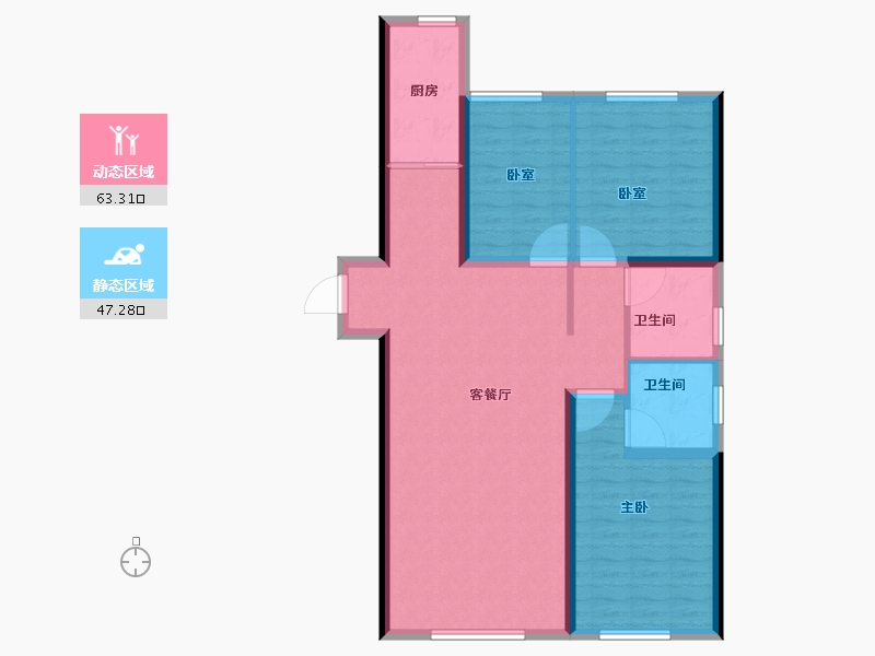 辽宁省-大连市-青云天下-100.00-户型库-动静分区