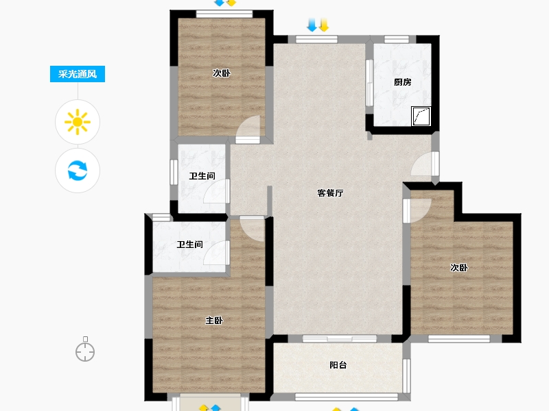 山东省-济南市-融汇城锦绣里-100.00-户型库-采光通风