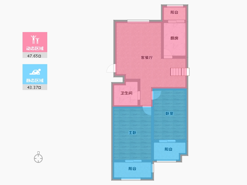 山东省-济南市-紫薇阁山庄-80.48-户型库-动静分区