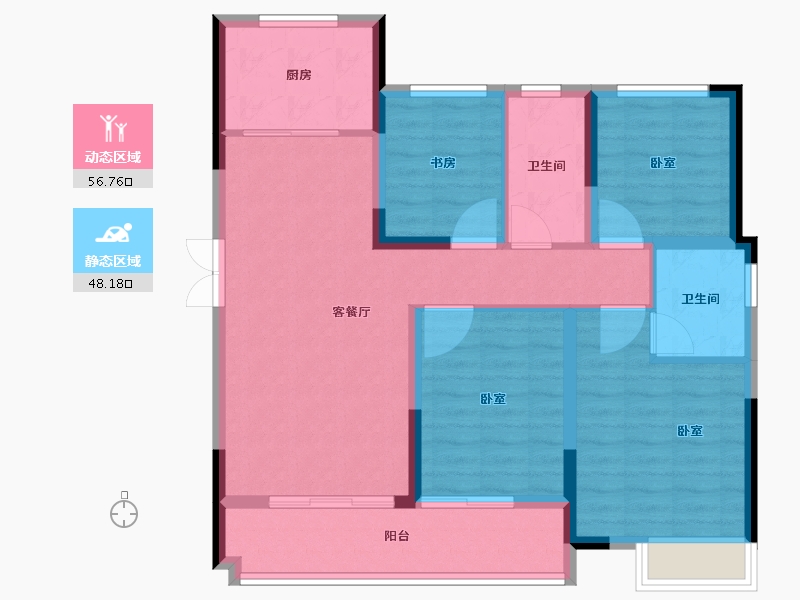 浙江省-嘉兴市-荣安·林语湖院-94.00-户型库-动静分区