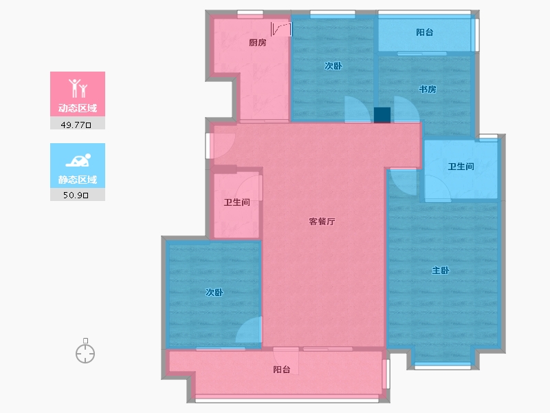 北京-北京市-路劲御河府-103.32-户型库-动静分区