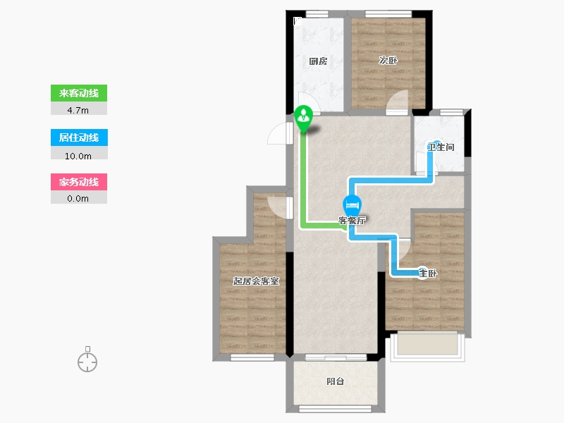 河南省-郑州市-兴港永威·和园​-77.60-户型库-动静线