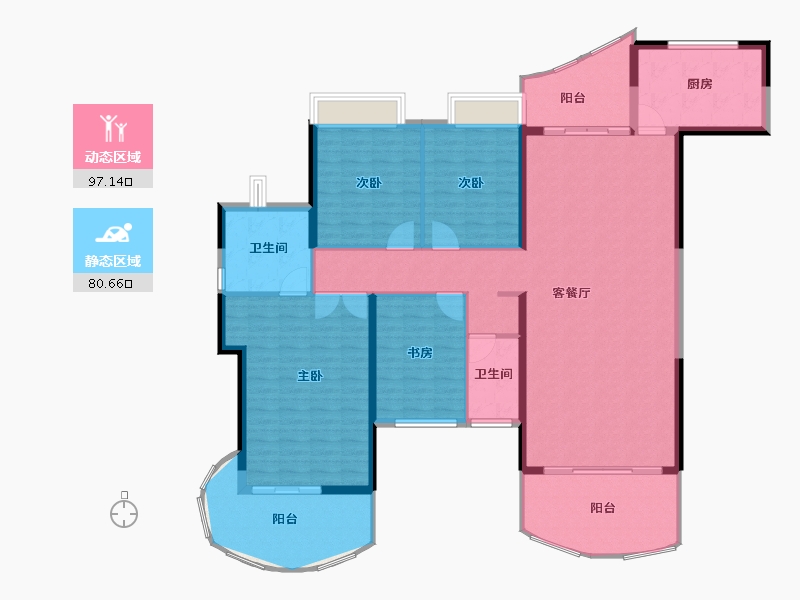 广东省-深圳市-大中华·深汕湾1号-164.55-户型库-动静分区