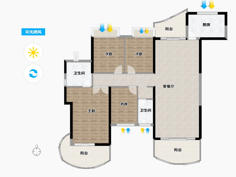 广东省-深圳市-大中华·深汕湾1号-164.55-户型库-采光通风