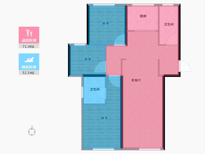 辽宁省-大连市-青云天下-112.26-户型库-动静分区