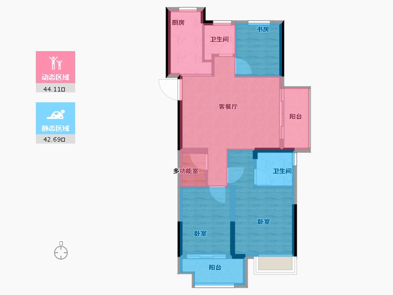 浙江省-嘉兴市-荣安·林语湖院-78.00-户型库-动静分区