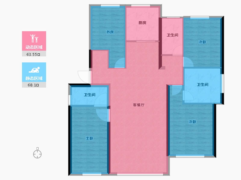 辽宁省-大连市-青云天下-119.52-户型库-动静分区