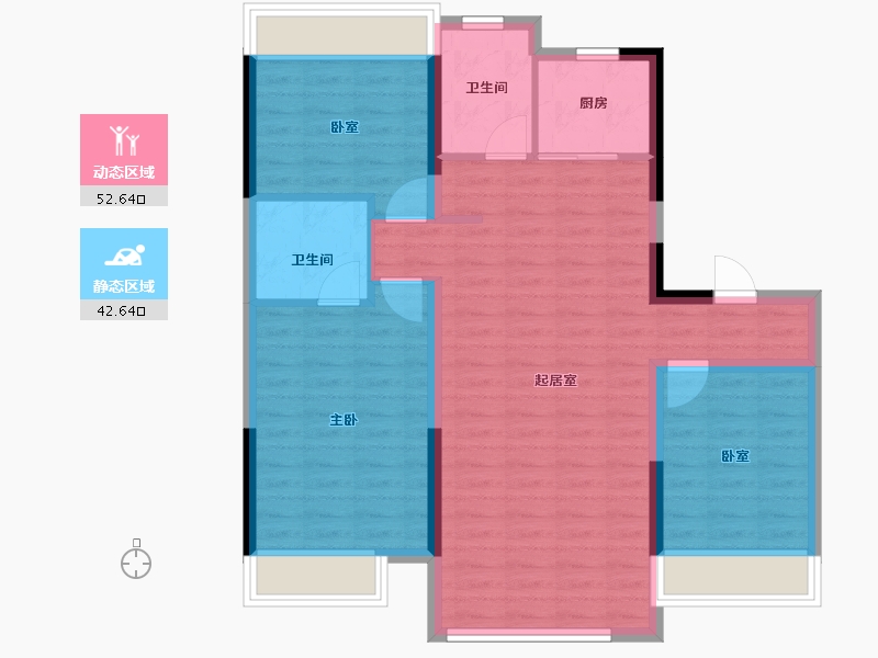 北京-北京市-中车·共享城-85.66-户型库-动静分区