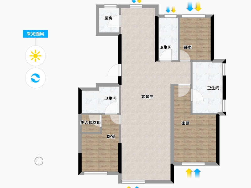 辽宁省-大连市-青云天下-112.53-户型库-采光通风