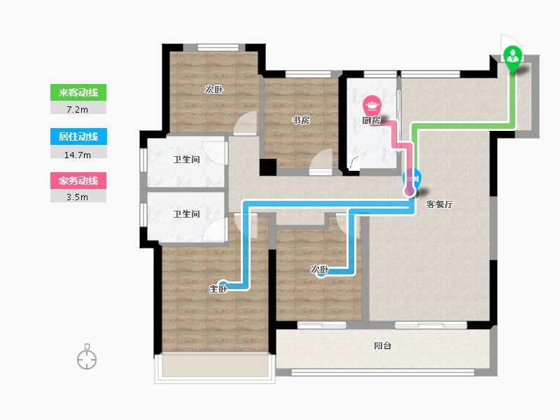 浙江省-嘉兴市-金地·天元鸣望邸-103.01-户型库-动静线