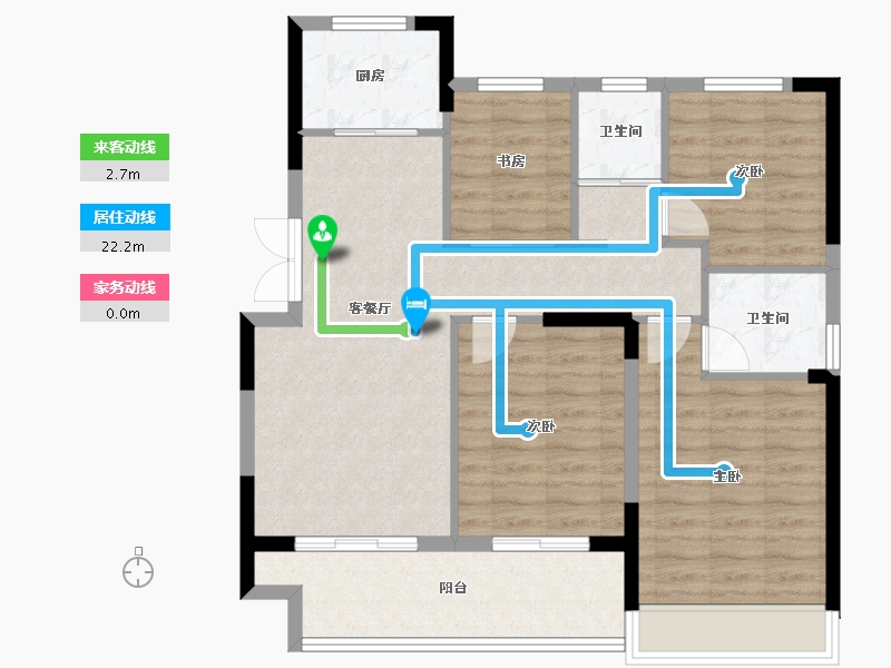 浙江省-嘉兴市-万城万杭府-91.33-户型库-动静线