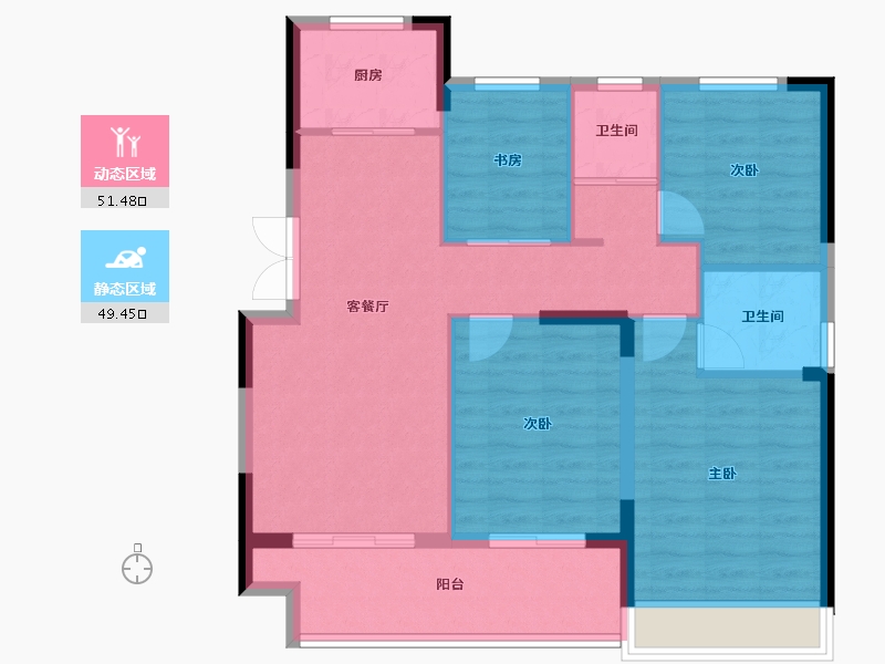 浙江省-嘉兴市-万城万杭府-91.33-户型库-动静分区