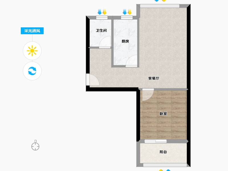 辽宁省-大连市-中铁春风十里-47.30-户型库-采光通风