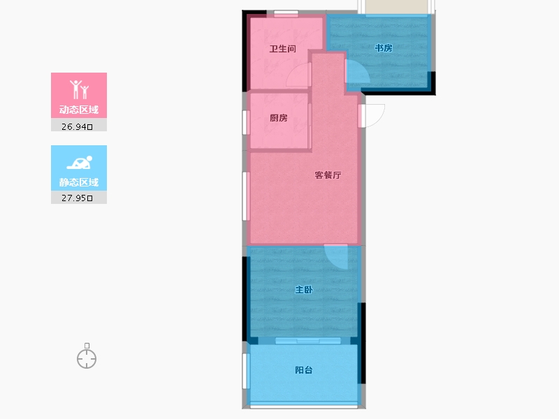 湖北省-仙桃市-沔阳天泽园-47.50-户型库-动静分区