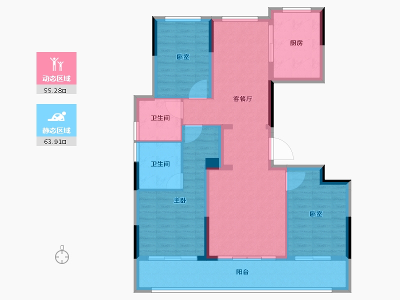 浙江省-嘉兴市-绿城濮园-107.29-户型库-动静分区