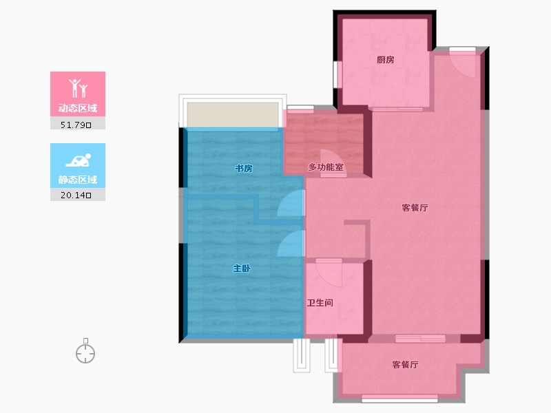 北京-北京市-中南世纪之光-64.00-户型库-动静分区