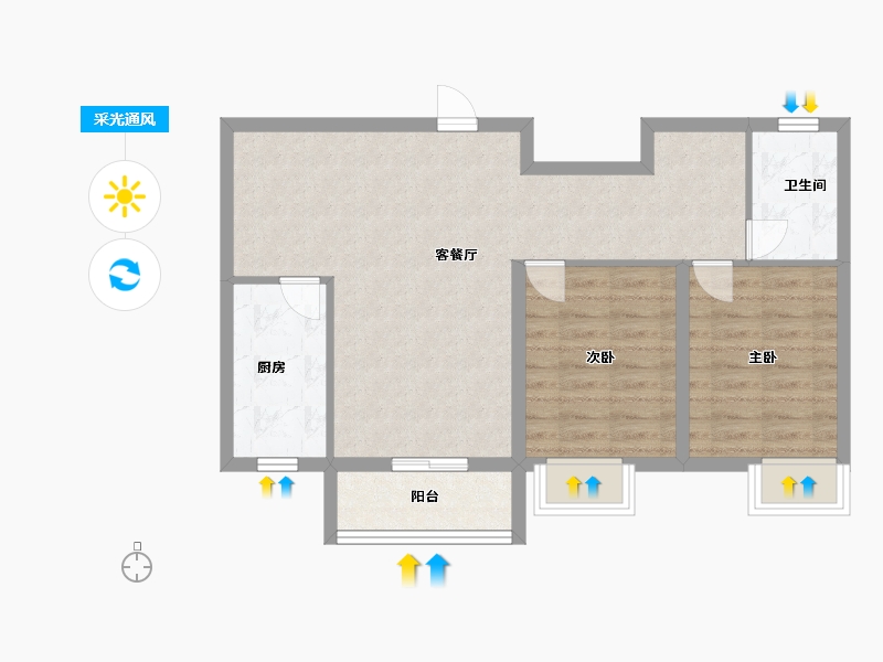 河北省-衡水市-江南御府-70.00-户型库-采光通风