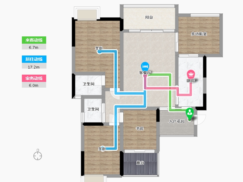 贵州省-铜仁市-松江希望城A区-119.00-户型库-动静线