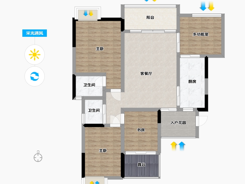 贵州省-铜仁市-松江希望城A区-119.00-户型库-采光通风