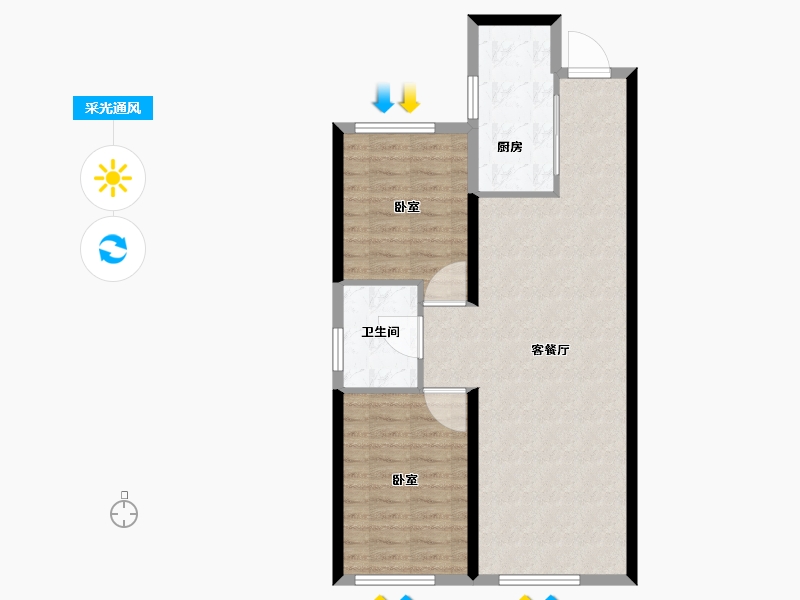 辽宁省-大连市-青云天下-75.01-户型库-采光通风