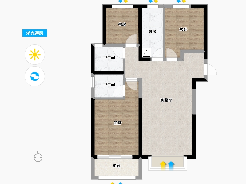 河北省-邯郸市-北湖十六峯-95.00-户型库-采光通风