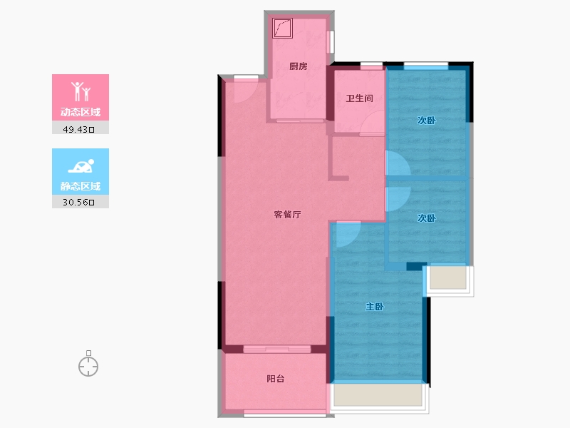 河南省-郑州市-美盛中华城-71.33-户型库-动静分区