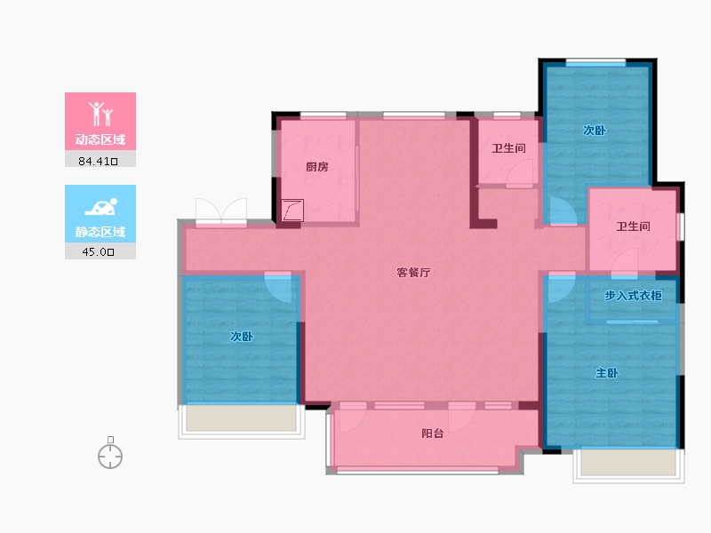 山东省-济南市-领秀城麓系洋房-116.00-户型库-动静分区