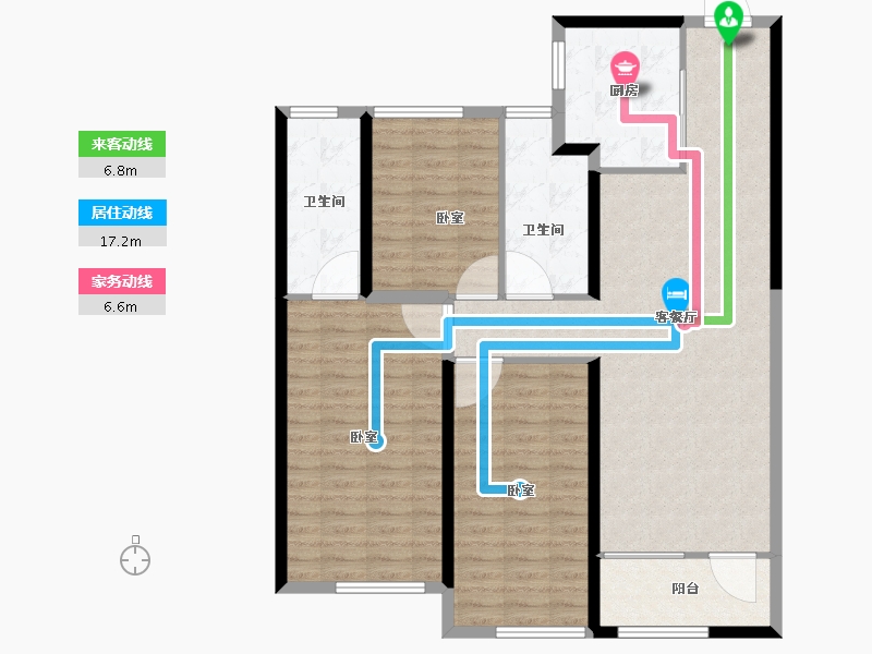 辽宁省-大连市-青云天下-109.61-户型库-动静线