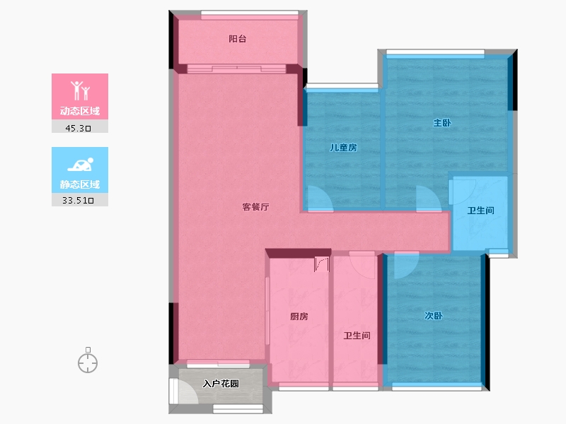 广东省-珠海市-五洲富山园-73.00-户型库-动静分区