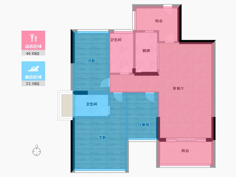 广东省-珠海市-五洲富山园-70.99-户型库-动静分区