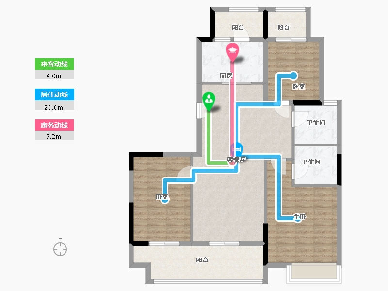 江苏省-淮安市-凤凰星城-108.00-户型库-动静线