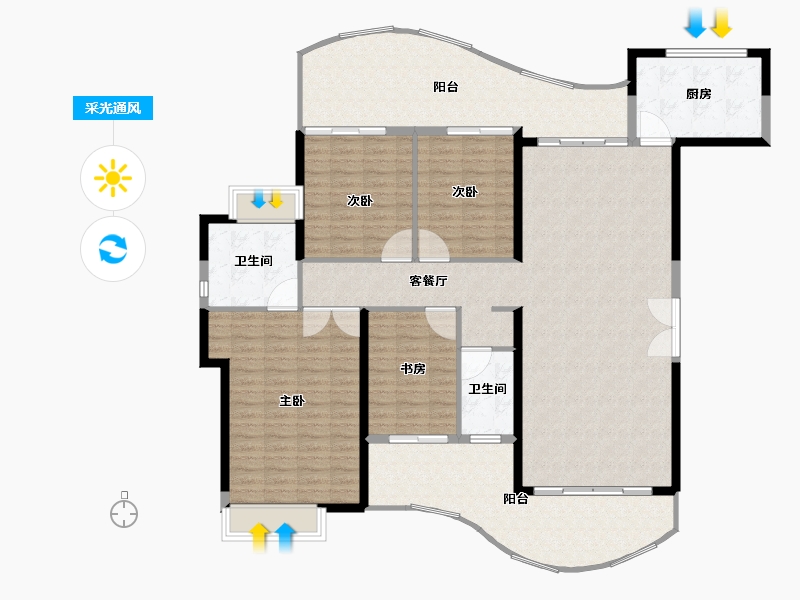 广东省-深圳市-大中华·深汕湾1号-170.26-户型库-采光通风