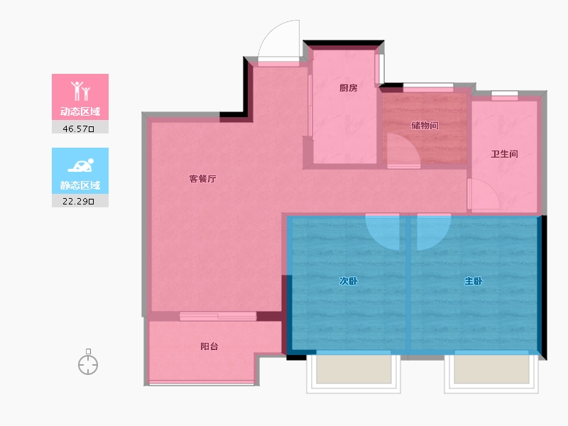 浙江省-嘉兴市-远辰蓝庭景园-62.00-户型库-动静分区