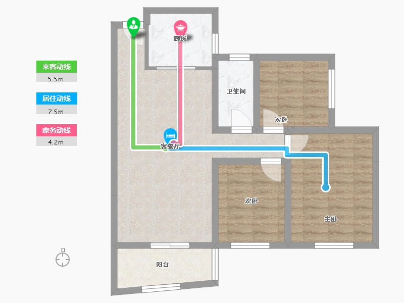 广西壮族自治区-南宁市-区供销社宿舍-80.00-户型库-动静线