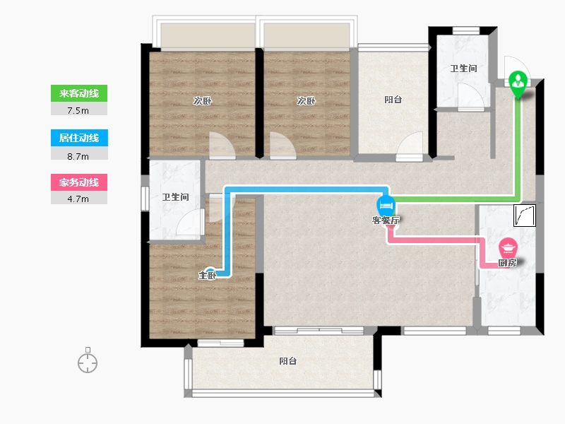 广东省-广州市-哈哈小区-99.00-户型库-动静线