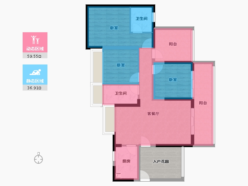 广东省-深圳市-振业时代花园-94.00-户型库-动静分区