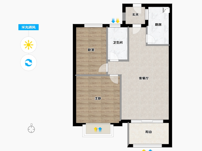 福建省-福州市-先生的山-60.00-户型库-采光通风