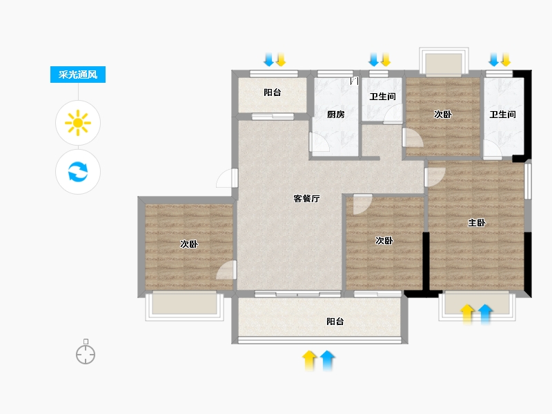 福建省-福州市-先生的山-96.90-户型库-采光通风