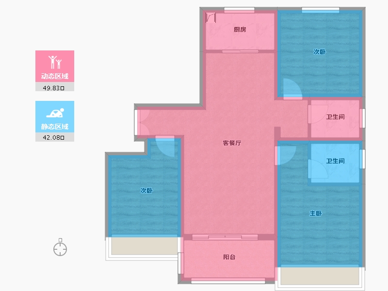 宁夏回族自治区-银川市-国金名城-90.00-户型库-动静分区