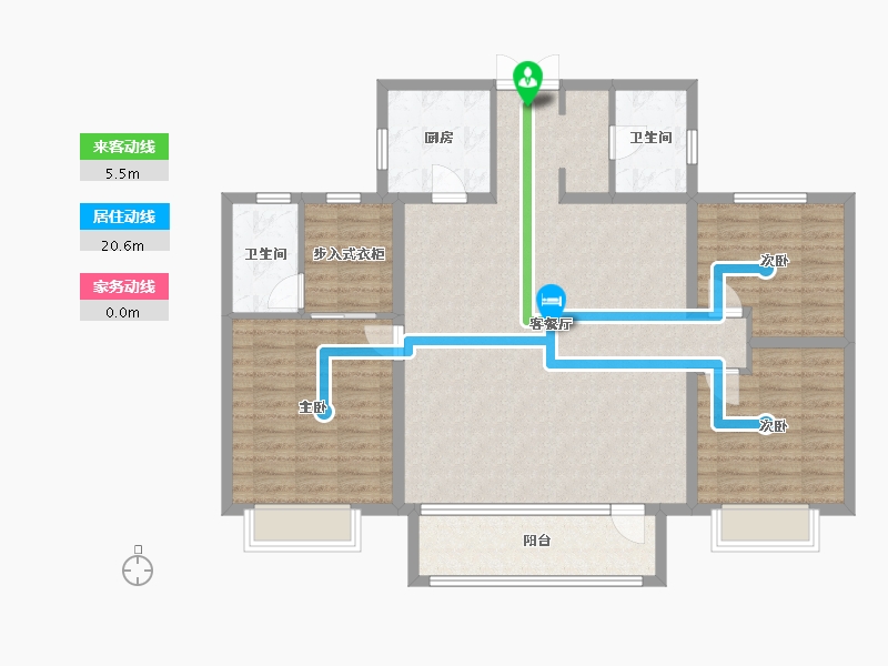 河北省-廊坊市-锦绣书院-118.60-户型库-动静线