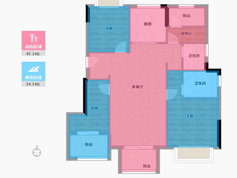 福建省-福州市-先生的山-71.00-户型库-动静分区