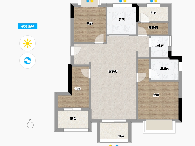 福建省-福州市-先生的山-71.00-户型库-采光通风