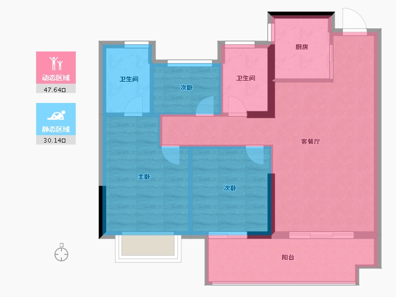 福建省-福州市-同禾佳郡-70.00-户型库-动静分区