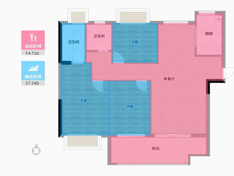 福建省-福州市-同禾佳郡-84.00-户型库-动静分区