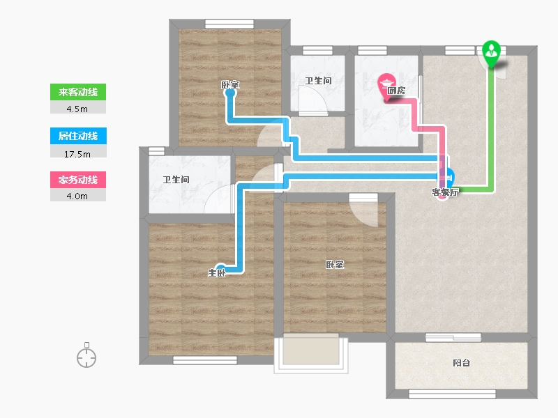 江苏省-徐州市-中梁香缇公馆-88.00-户型库-动静线