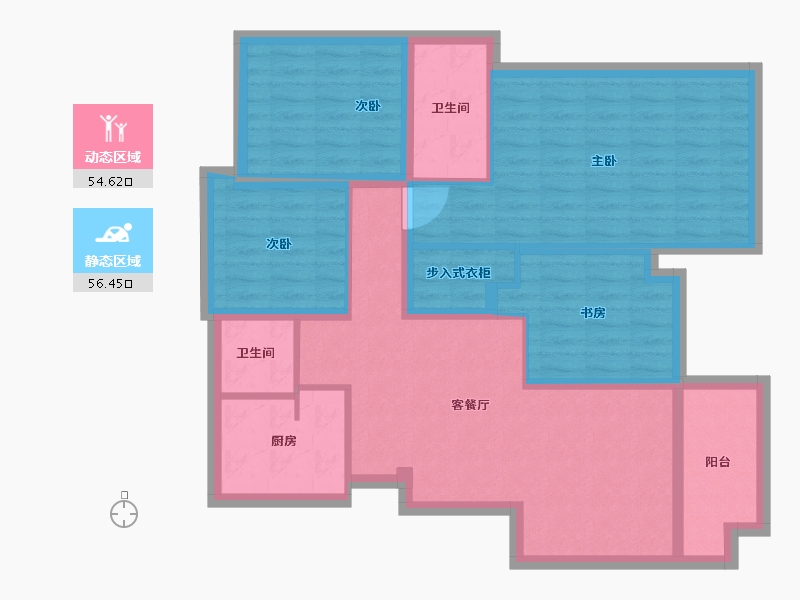 安徽省-合肥市-文一锦门北韵-96.31-户型库-动静分区