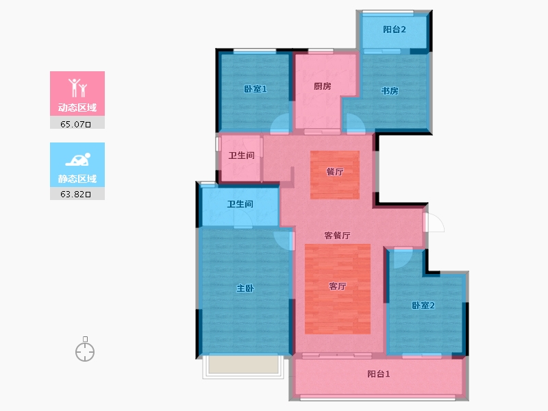 河南省-郑州市-万科·未来时光-115.51-户型库-动静分区